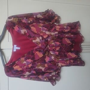 Dressy Floral Sheer Top